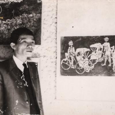 Nhạc sĩ Hoàng Nguyên (Ai Lên Xứ Hoa Đào, Cho Người Tình Lỡ v.v...) và Trầm Tử Thiêng trong chuyến đi Đà Lạt, VN)